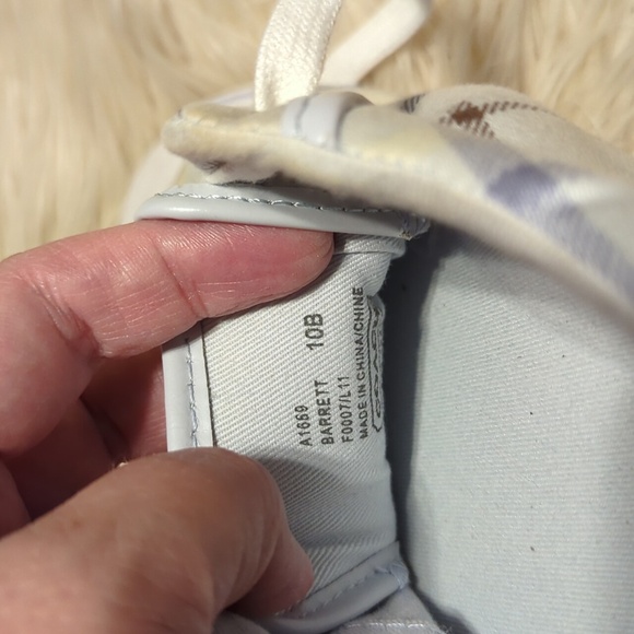 Coach Barrett light blue/yellow/white plaid shoes size 10B - Picture 8 of 8